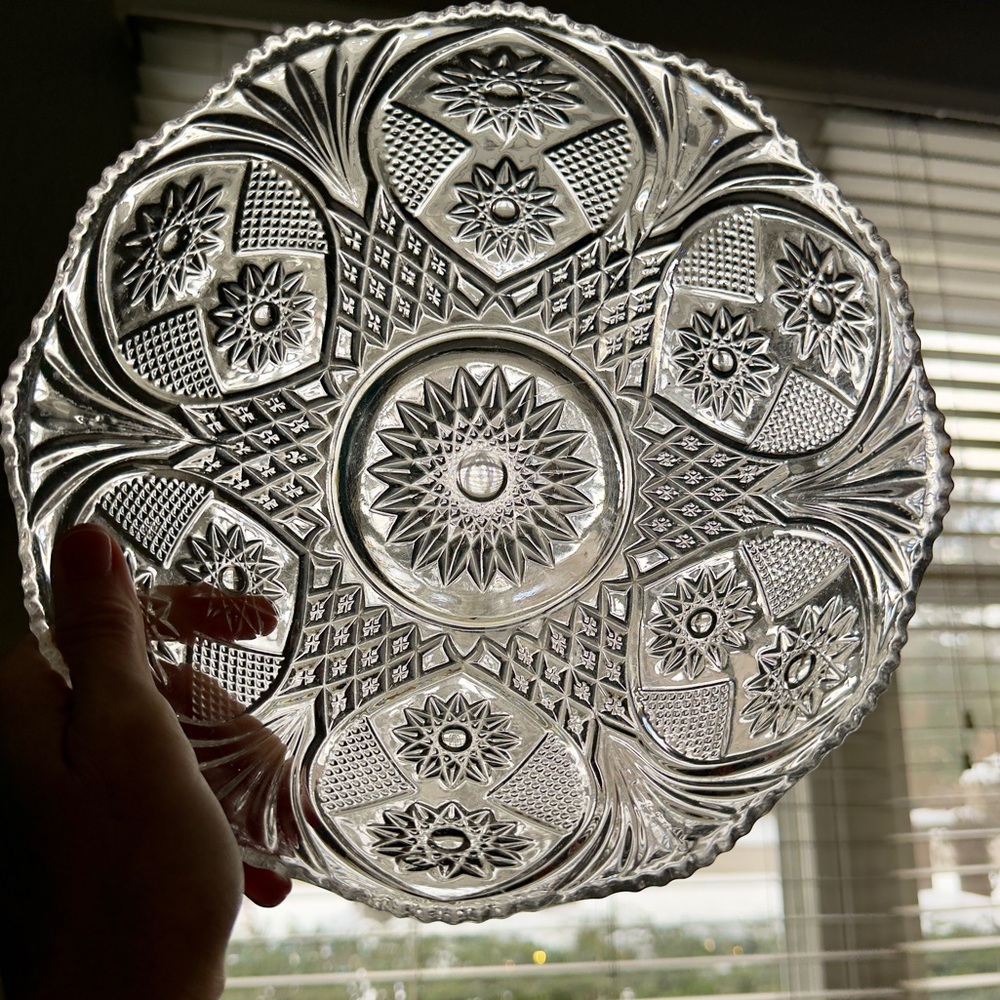 ✨Antique Vintage Cut Glass Bowl | American Brilliant Period✨ ~9”